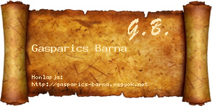 Gasparics Barna névjegykártya